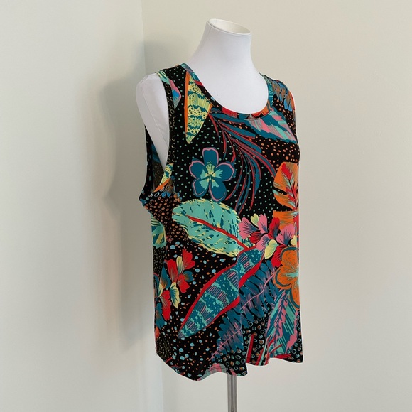 NWT Vince Camuto Multicolor Tropical Patterned Sleeveless Tunic Top - Picture 3 of 9